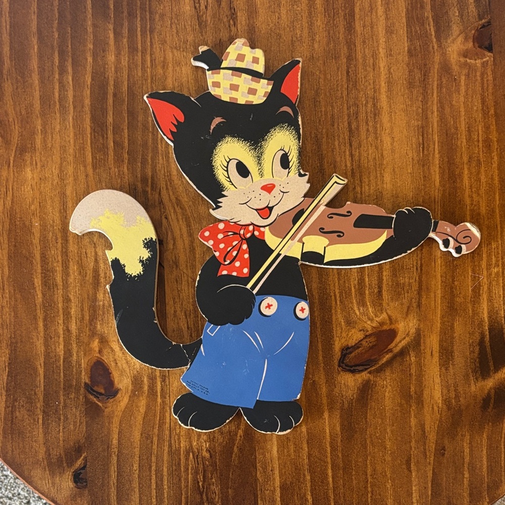 Vintage Mother Goose The Cat & The Fiddle Wall Decor By Dolly Toy Co